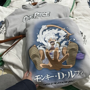 出口纯原 SSG海贼 太阳神尼卡 日漫卡通连帽卫衣男女秋冬薄绒帽衫