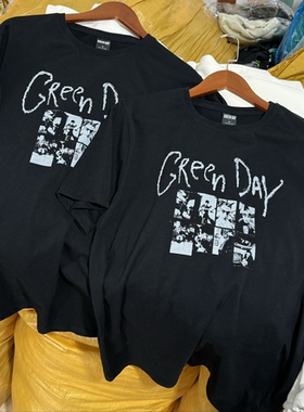 美版 Green Day绿日乐队 复古摇滚短袖T恤男女T-Shirt夏薄透气846