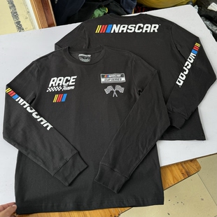 美式复古赛车风 NASCAR纳斯卡休闲长袖机车t恤男女春夏薄透气小众