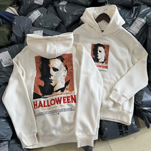 刺绣1978年月光光心慌慌Halloween Horror Movie加厚加绒连帽卫衣