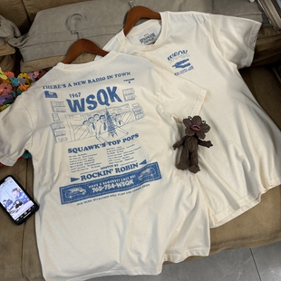 复古短袖 StrngerThig奇怪物语 美式 WSQK霍金斯 男女夏薄透气 电台