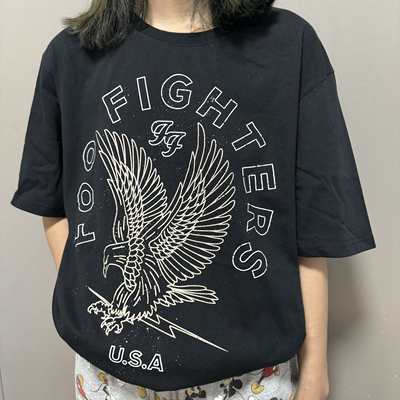 出口单 外贸 FOO FIGHTERS美国硬核摇滚短袖 男女t恤宽松老鹰小众