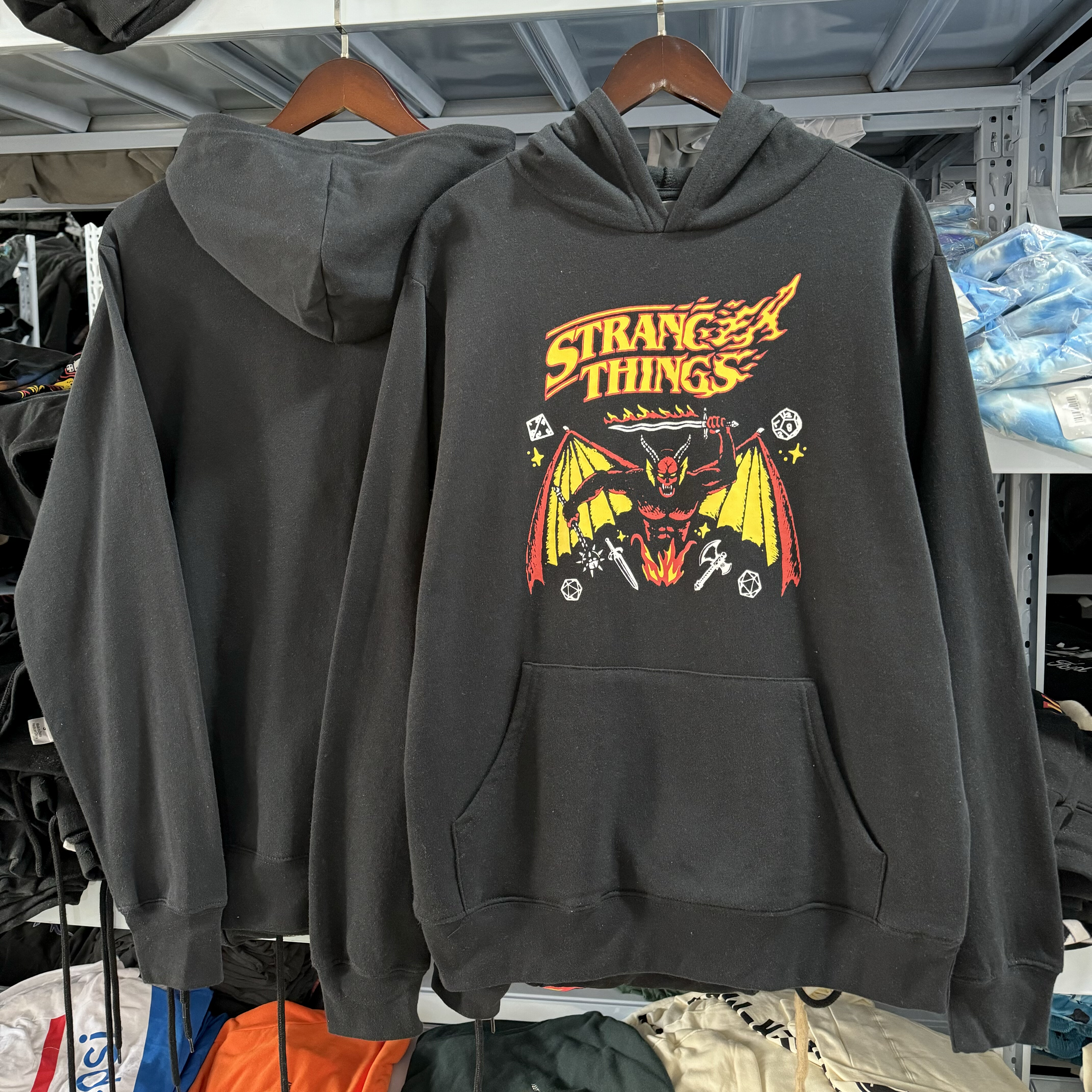 美剧 StrangerThing奇怪物语 复古奇幻文化 男女连帽卫衣薄绒帽衫