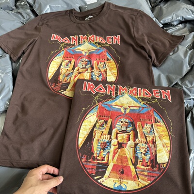 外贸 Iron Maiden铁娘子英国金属乐队 男女夏薄透气短袖T复古美式
