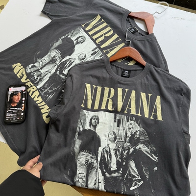 美版 涅槃乐队nirvna科特 柯本Cobain摇滚复古朋克短袖T恤夏薄568