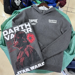 星战 西斯领主 达斯维达黑暗面美式复古连帽卫衣秋冬薄绒男女帽衫