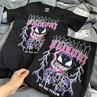 美式 Shirt短袖 毒液vintage T恤夏薄街头男女274 Venom 出口外贸