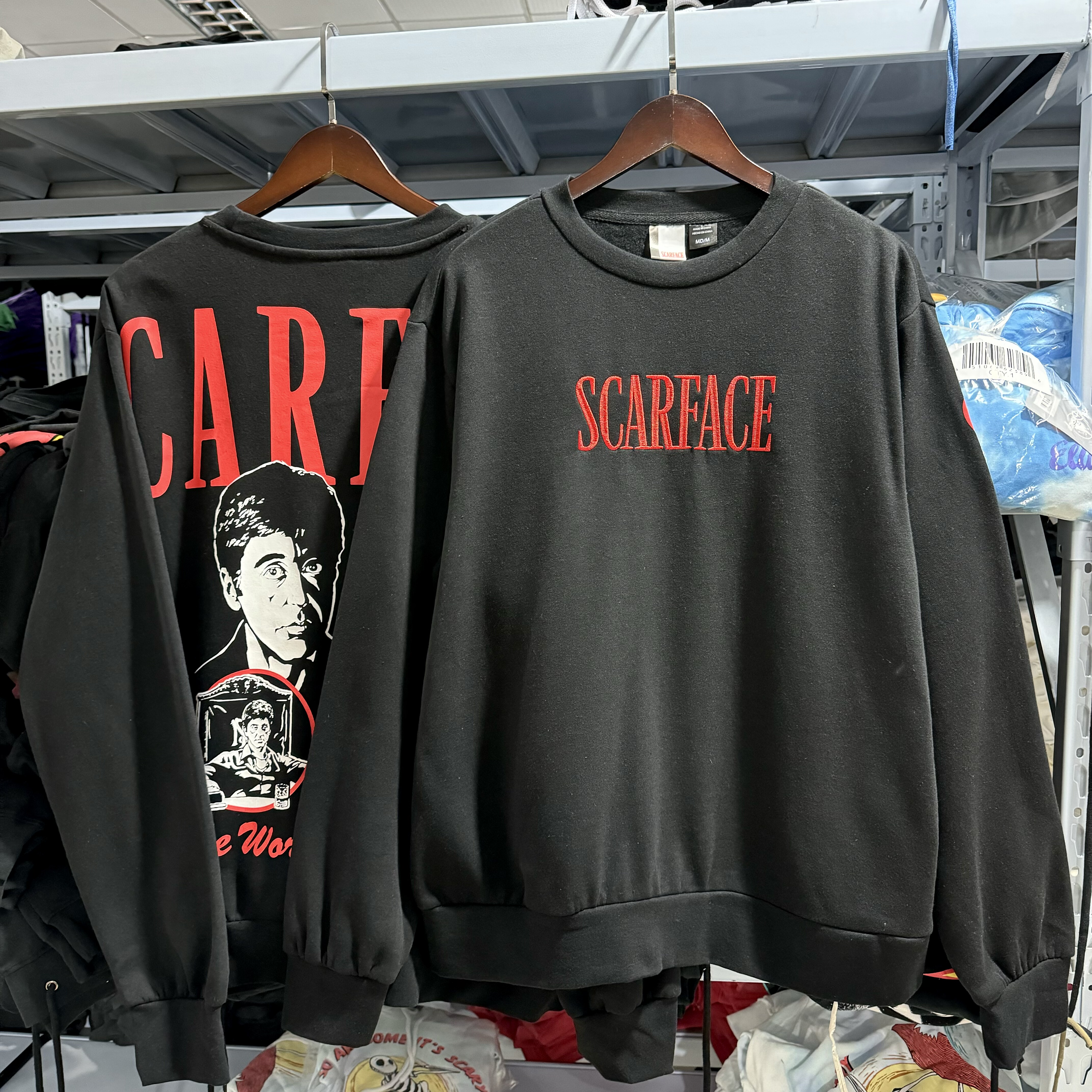 出口单 刺绣 美式教父 阿尔帕西诺 复古宽松卫衣圆领男女薄绒秋冬