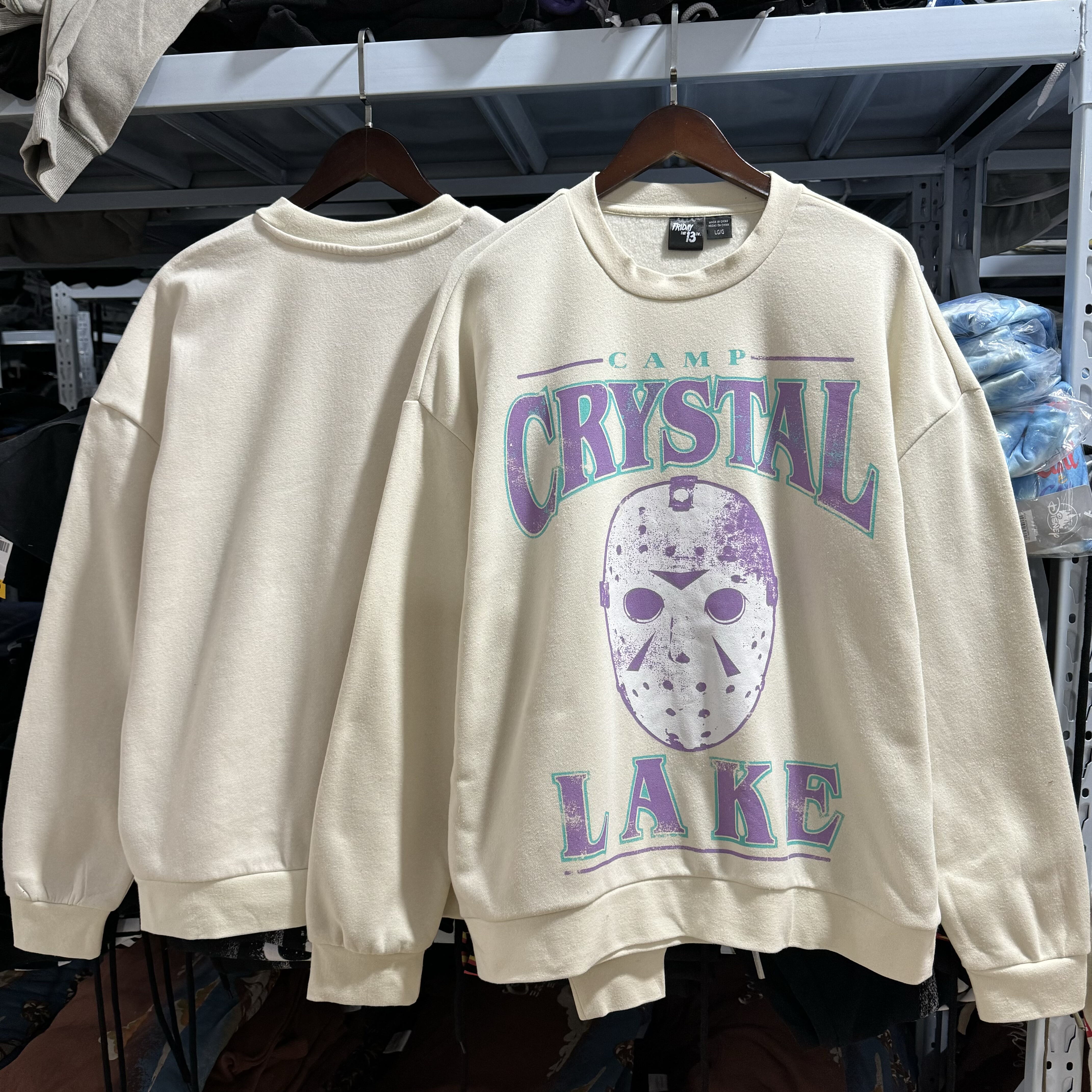 面具杰森 十三号星期五 美式校园慵懒风薄绒秋冬卫衣圆领男女短款