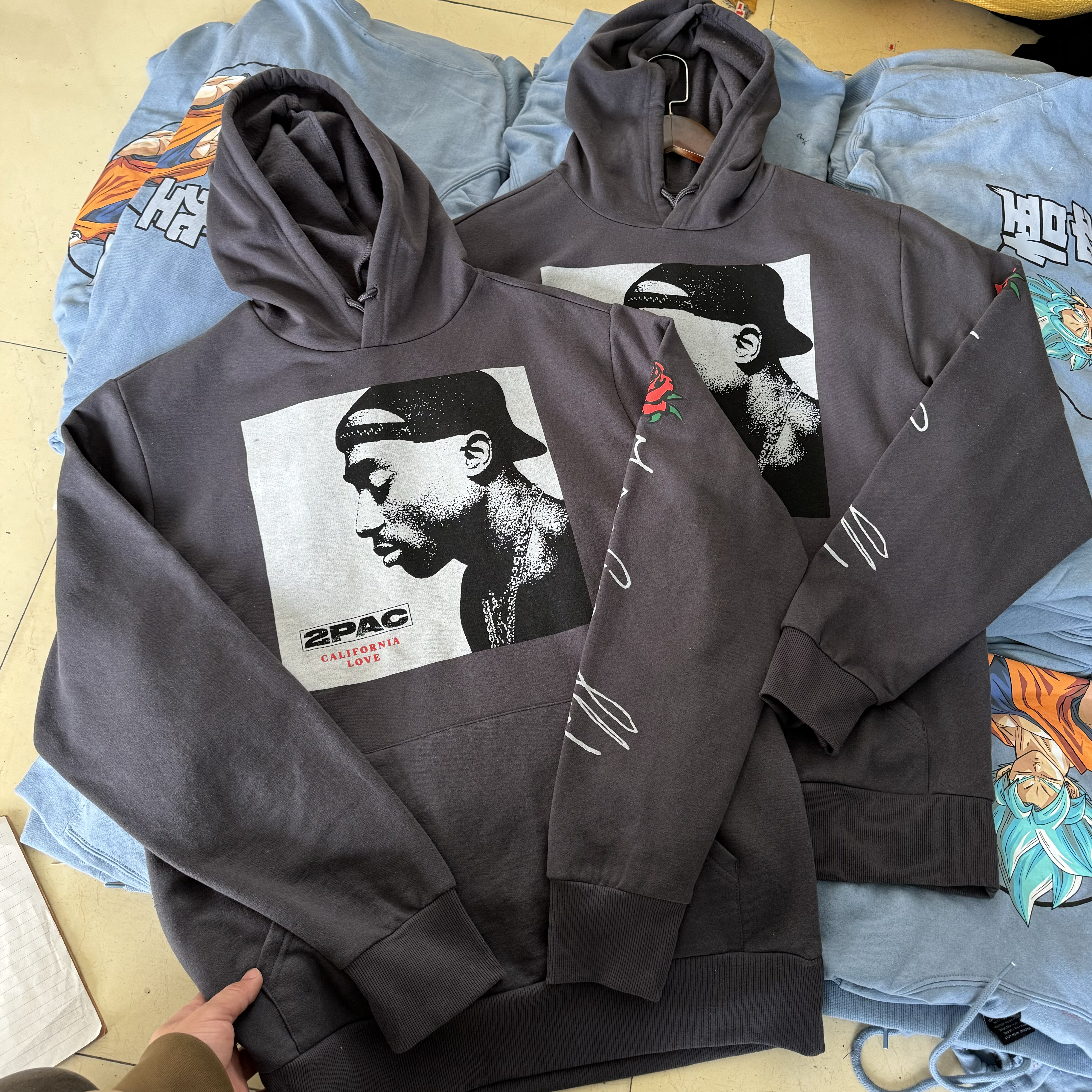 出口纯原 2pac嘻哈匪帮说唱周边美式复古连帽卫衣薄绒秋冬帽衫473