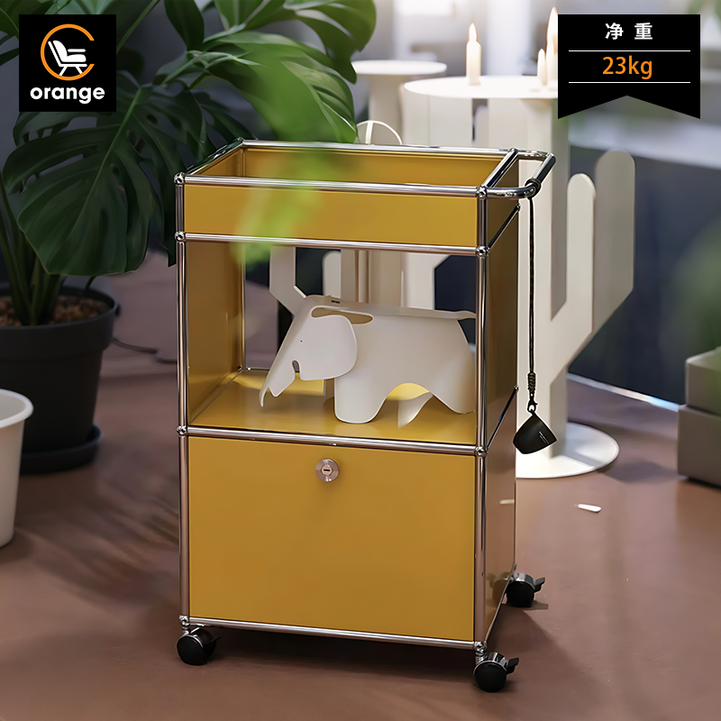 Orange中古包豪斯可移动模块小推车304不锈钢客厅收纳柜边几