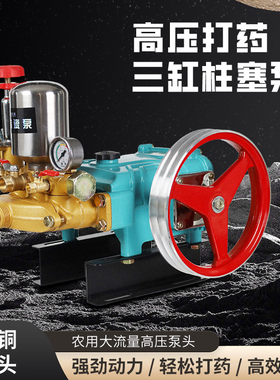 三缸柱塞泵26/60皮带喷雾器泵头总成农用喷药机直连泵汽柴油电动