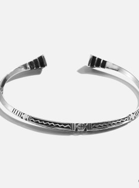 RONINMADE复古情侣达芬奇木银男士银手镯精致设计感小众中古礼物