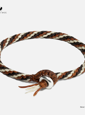 RONINMADE复古高级咖色蒂芙罗编织手链男女情侣手绳小众礼物
