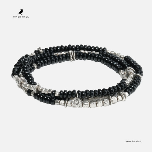 RONINMADE串珠小众设计银饰尼克兰三层手链男纯银女情侣中古礼物