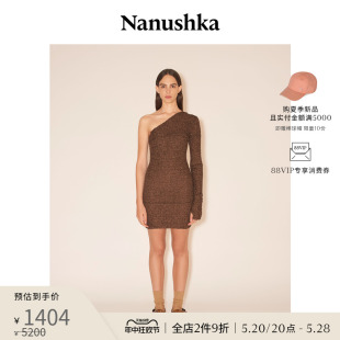 女士 MITRA 限时折扣 棕色修身 不对称单肩迷你连衣裙 NANUSHKA