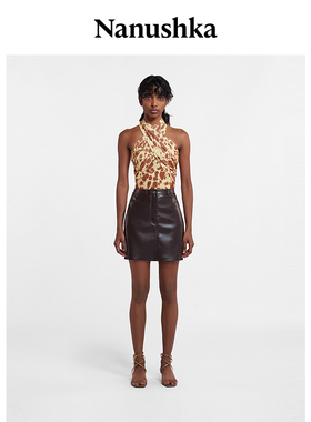 【甄选折扣】NANUSHKA 女士 MIRAY 可露丽系素皮短裙