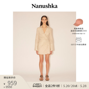 女士 ESMA 限时折扣 知性优雅米白色V领短款 连衣裙 NANUSHKA