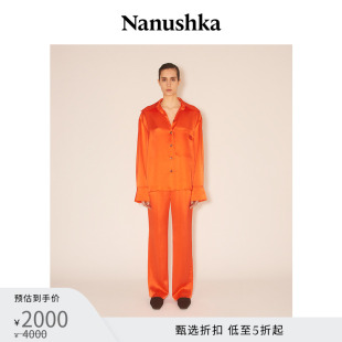 甄选折扣 NANUSHKA 女士 翻领衬衫 EBBA 简约通勤缎面宽松长袖