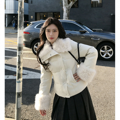 neurcz初雪刊本白色大翻领显瘦面