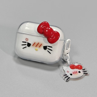 生气kitty猫适用qcyn70保护套qcy耳机套n70壳c50可爱