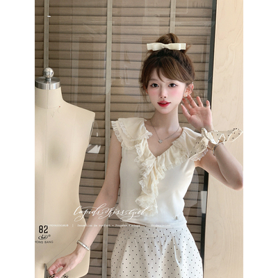 【福利6折清仓】csk丘比特 “法式浪漫情怀”弹力丝绒无袖上衣