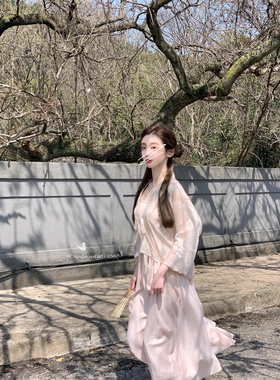 【福利6折清仓】csk丘比特 一隅樱花碎 国风套装新中式连衣裙上衣