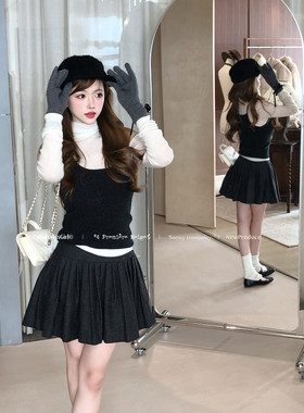 【福利6折清仓】csk丘比特姐姐的叠穿法则真丝羊毛高领打底衫背心