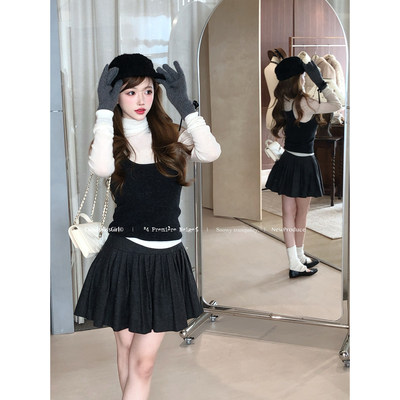 【福利6折清仓】csk丘比特姐姐的叠穿法则真丝羊毛高领打底衫背心