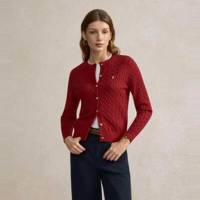 P搭OLCBTW4358 WALK套针开衫外25春秋新款女装老钱织风外休闲O 绞