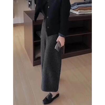 休冬闲裤女厚204年新款爆时款奶裤子显瘦加绒加季尚WSAHO奶H宽松2