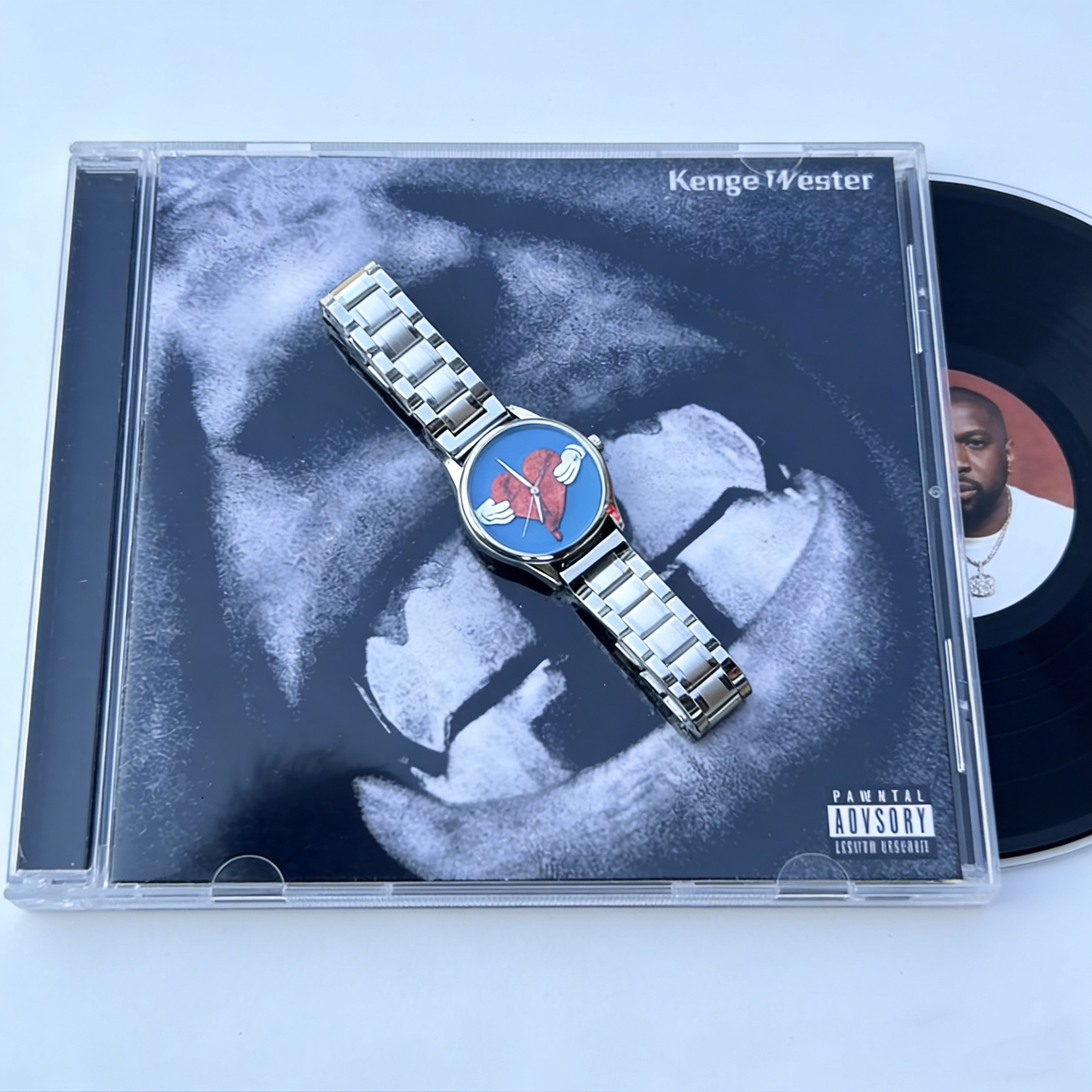 Richtramp原创KANYE专辑封面光盘小熊中古风手表INS小众时尚腕表