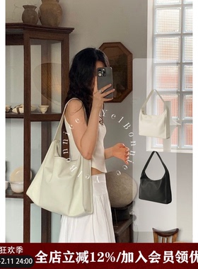 野啵妮nothingwritten韩国小众真皮托特包女通勤大容量单肩包腋下