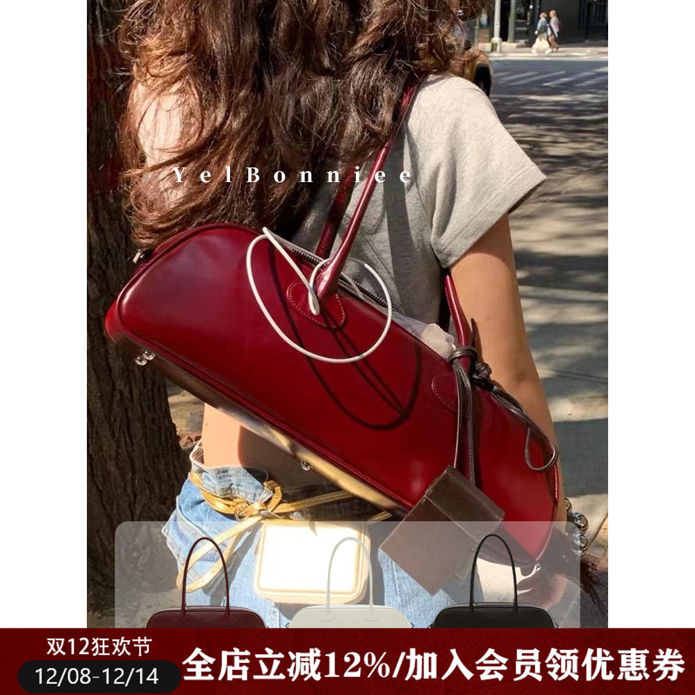 野啵妮 火豹韩网Fottsfotts复古法棍长款大容量腋下包onuk洋气秋