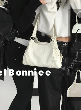 野啵妮 生人勿近/韩国小众ason复古暗黑大容量通勤机车包单肩包新