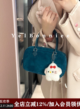 野啵妮 plume羽毛包中古款mini真皮山羊绒小方包肩带斜挎包手提包