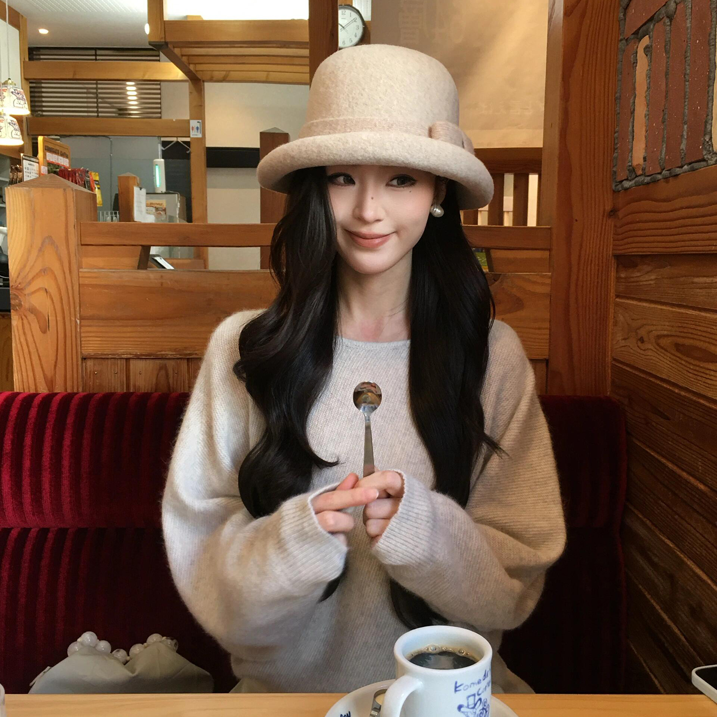 法式赫本风千金感羊毛礼帽女