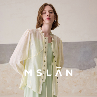 宽松荷叶边绑带衬衫 outlet空气衫 MSLAN MFCE1424 进口莱赛尔