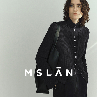MSLAN羊毛叠穿两件套 马夹两件套MHAT228 流行通勤休闲高领针织衫