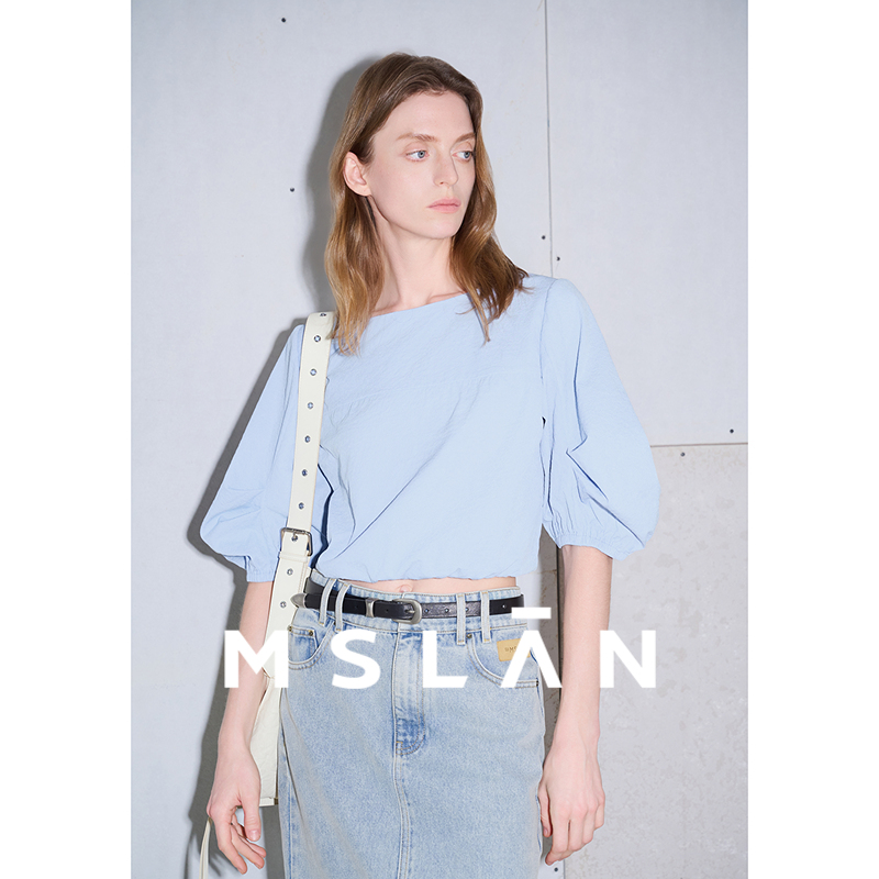 MSLAN夏季舒适轻薄绑带棉制套衫