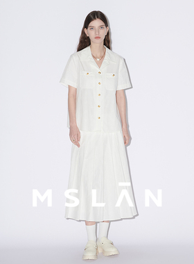 暹罗之恋|MSLAN春夏学院风衬衫两件套白色棉质套装女MFBE1403