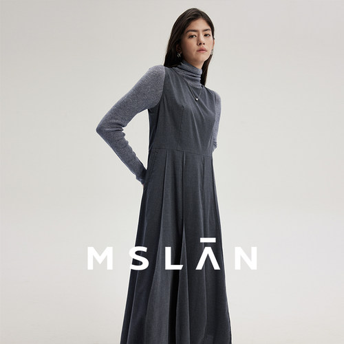 MSLAN杨桃裙通勤风骨感显瘦A字垂顺质感背心连衣裙MGCT237