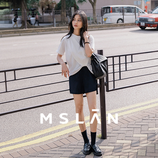 休闲裤 MSLAN A字松紧绑带百慕大短裤 夏季 女MGBK018 商场同款
