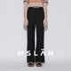 子长裤 MSLANoutlet春季 显瘦裤 黑色修身 女 拼接蕾丝微喇裤