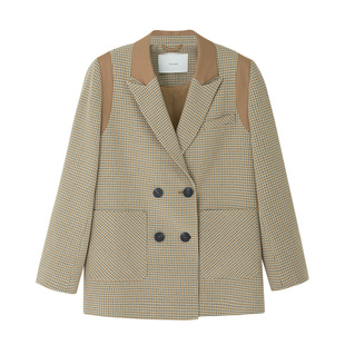 宽松西装 都市通勤格纹长袖 MSLAN秋季 外套MDCE2504 知识分子