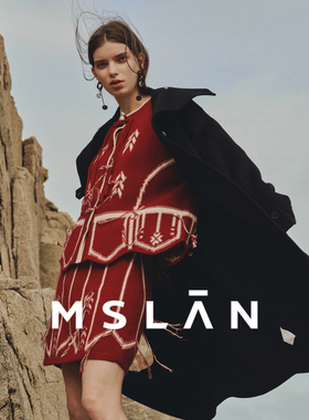 【新年吉服】MSLAN秋冬不规则手工流苏嵌花针织短裙半身裙MFDQ037