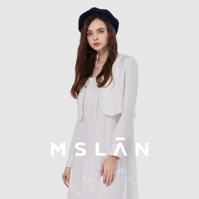 MSLAN25春莱赛尔v领刺绣衬衫