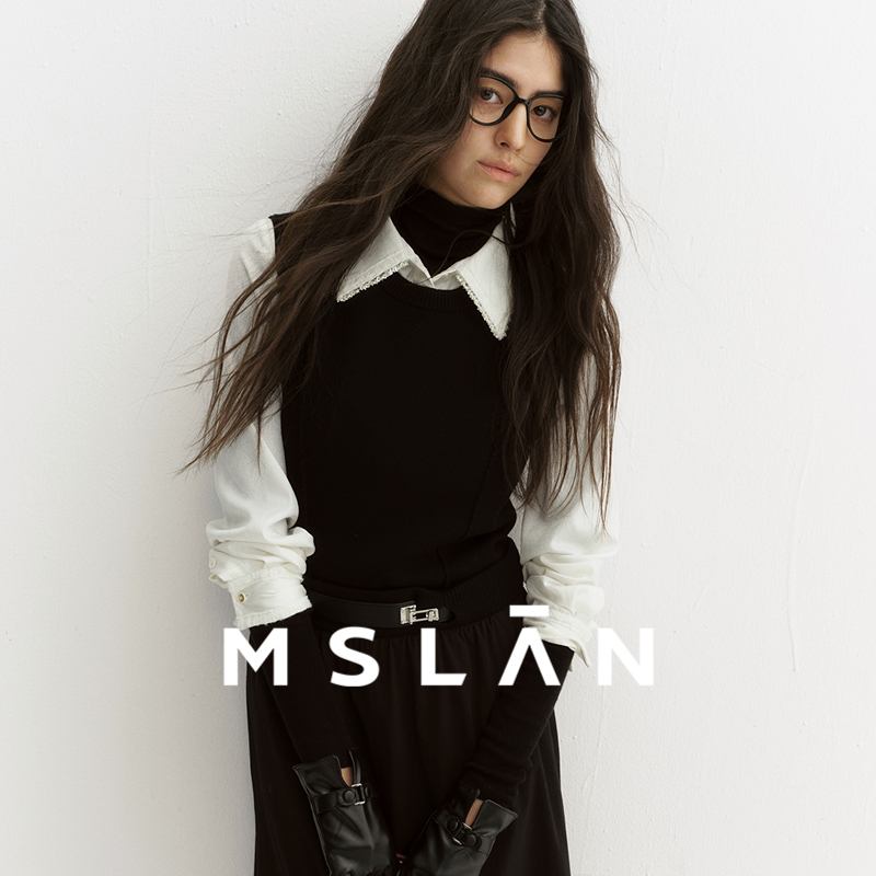 MSLAN法式复古肌理仿醋酸垂顺压花柔滑白衬衣衬衫MGDN113