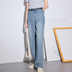云感柔软牛仔裤/MSLAN休闲超模裤 100棉洗水直筒牛仔长裤MGBK342