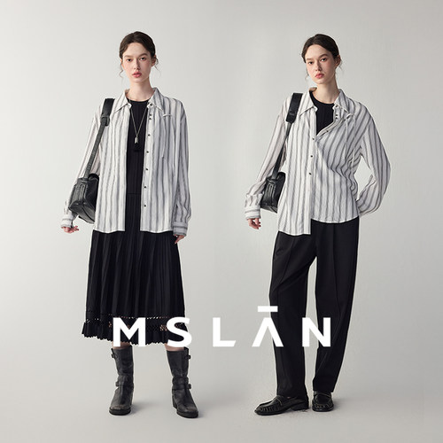 MSLAN24秋法式通勤廓形衬衫